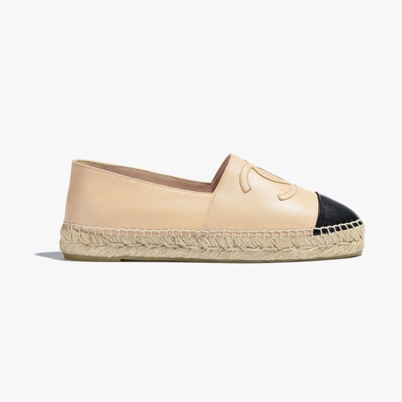Chanel - Black & Beige Logo Espadrilles- Out of Stock - Never worn - Picture 1 of 9